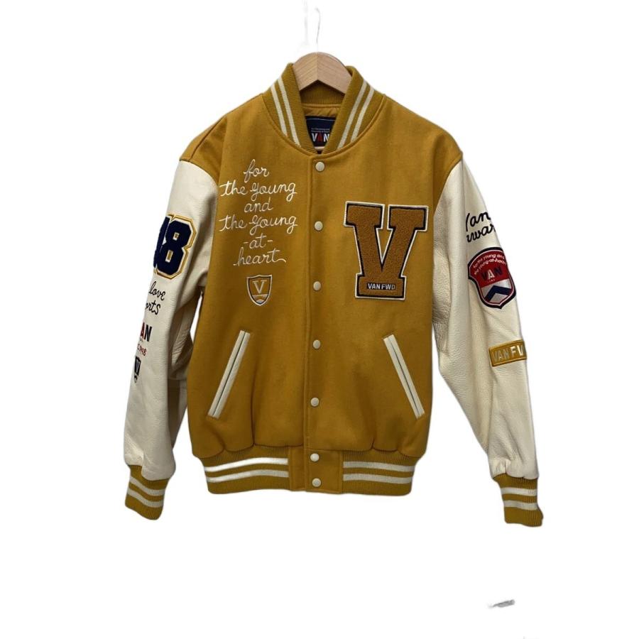 VAN◇スタジャン/M/レザー/イエロー/無地/044M08-00022 : セカンド