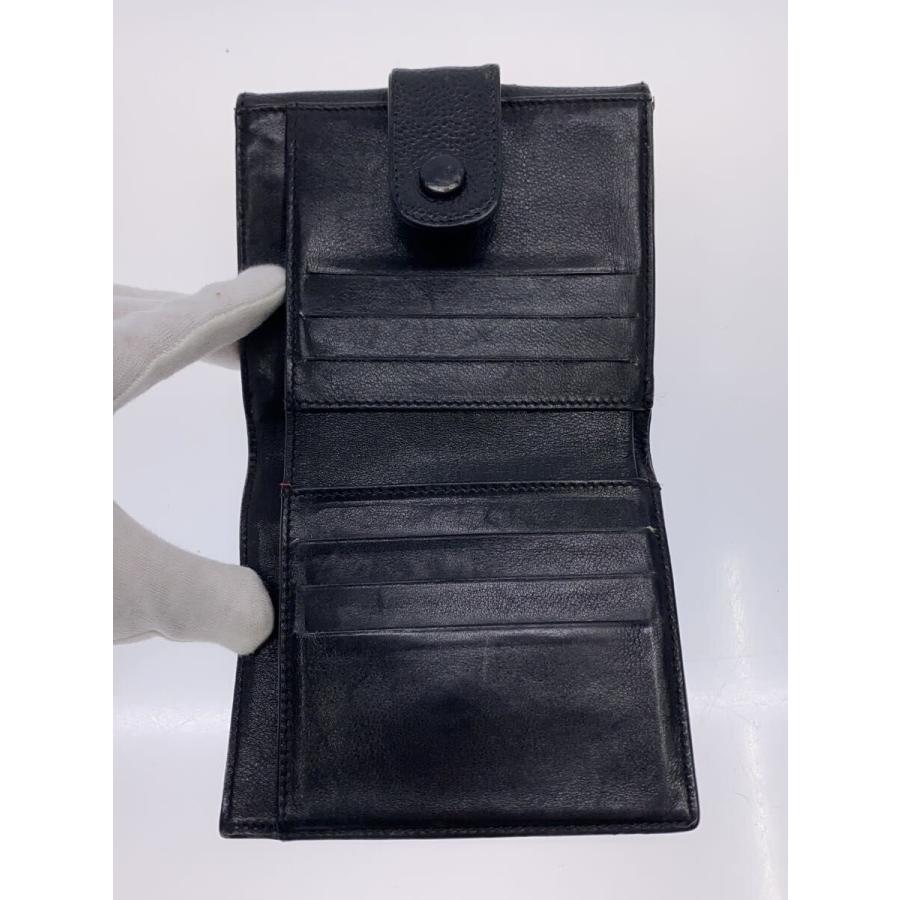 ベ*ル様 CHANEL ブラックレザー 二つ折り財布 CHANEL◇2つ折り財布/レザー/