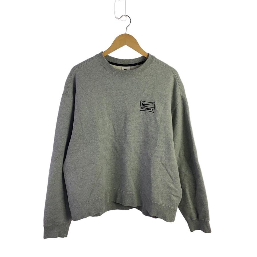 NIKE◇×STUSSY OVERSIZED CREWNECK SWEAT/スウェット/M/GRY/DO9337-063