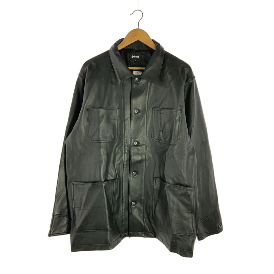 Schott◇LAMB LEATHER COVERALL JACKET/レザージャケット/羊革/BLK/782 