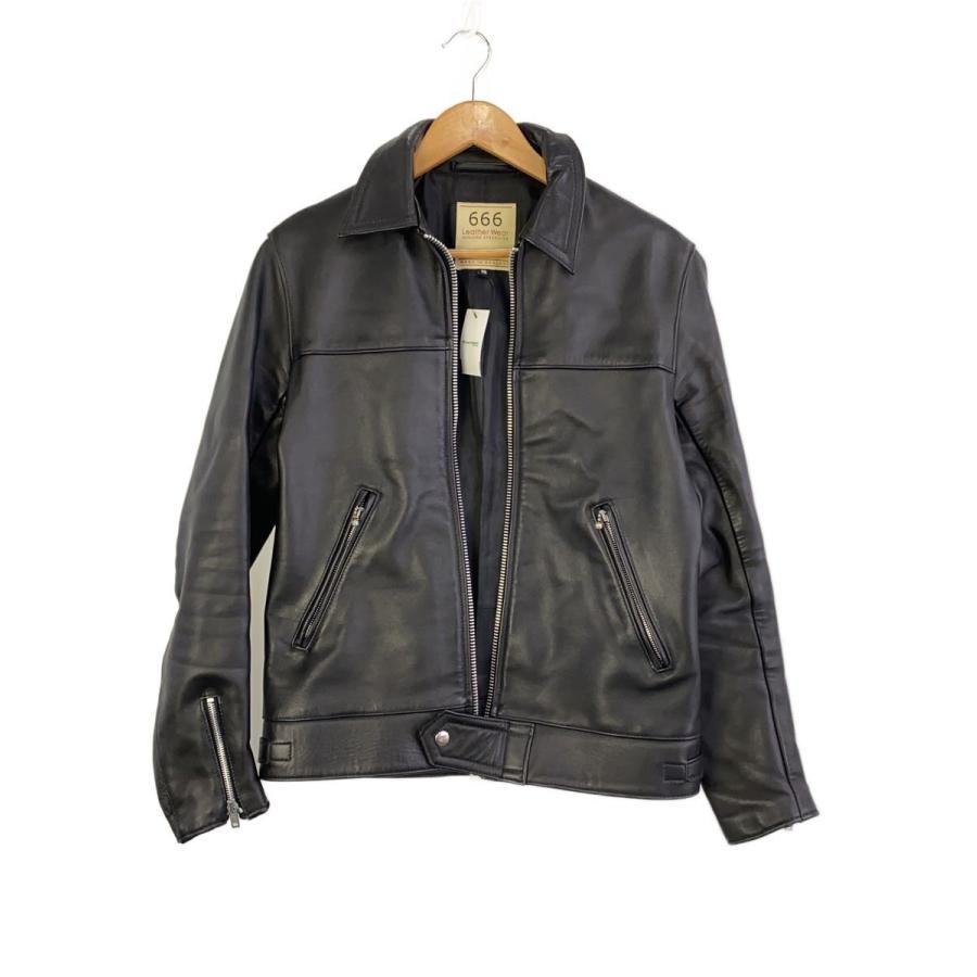 666 Leather Wear◇ジップ破損有/シングルライダースジャケット/36