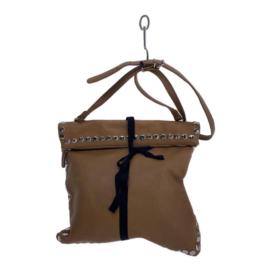 MARNI◇スタッズ/ショルダーバッグ/レザー/CRM/無地 : セカンド