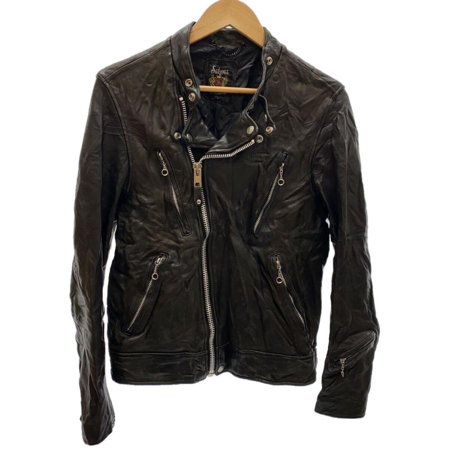 SOPH.×schottダブルライダースジャケット Schott◇ダブルライダースジャケット/L/羊革/BLK/3171060 : セカンド