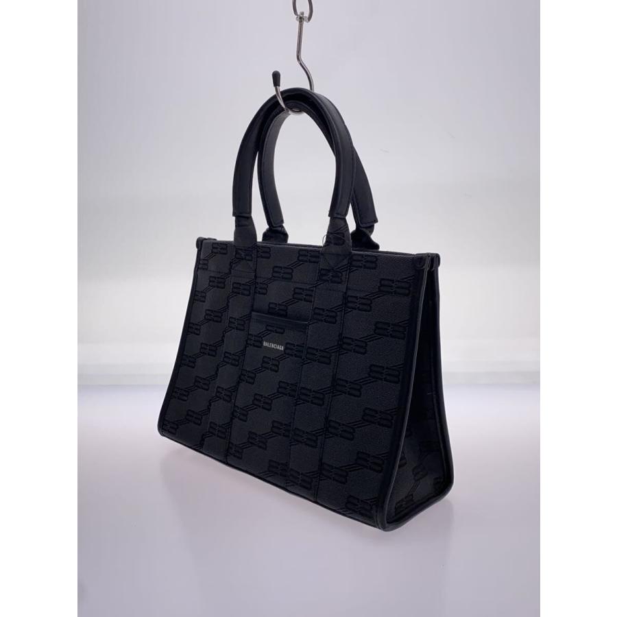 BALENCIAGA◇トートバッグ/キャンバス/BLK/総柄/714177/BB