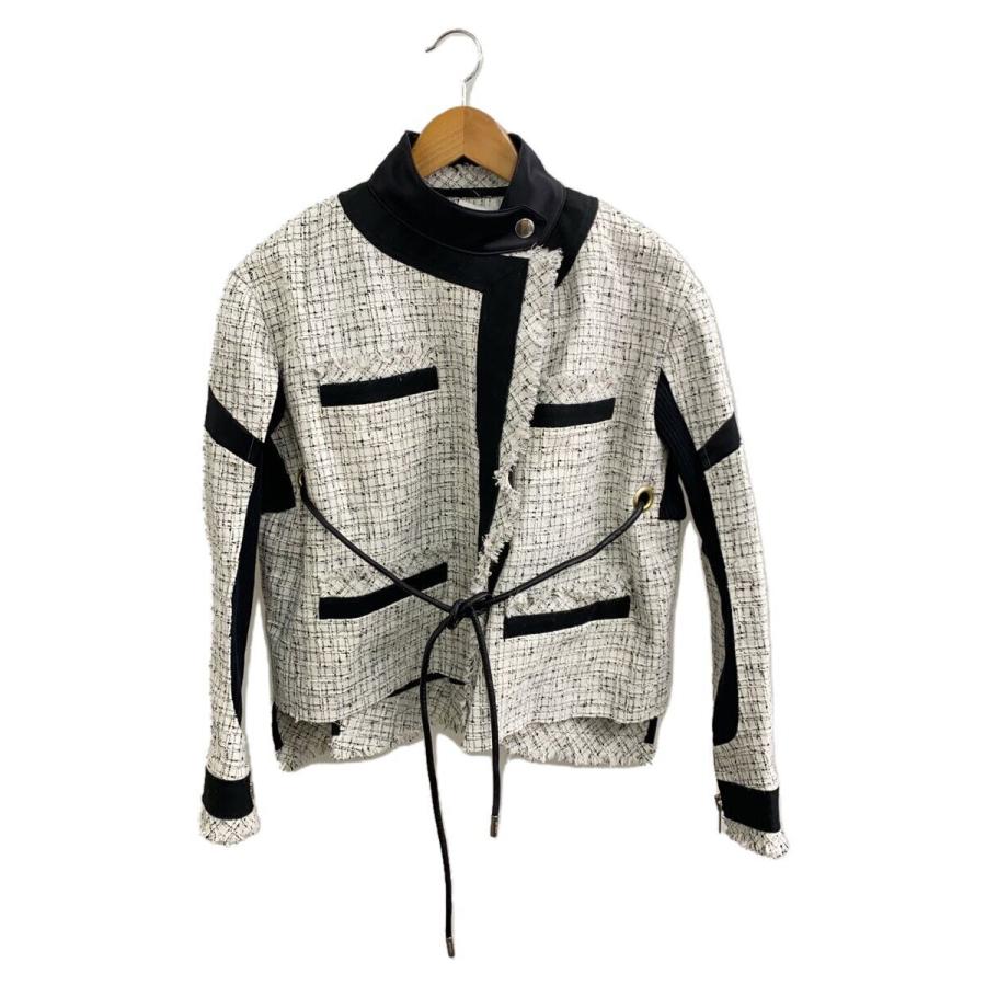本日のみ値下【未使用】Sacai Summer Tweed Jacket sacai◇220ss/Summer Tweed Jacket/ジャケット/1/ポリエステル