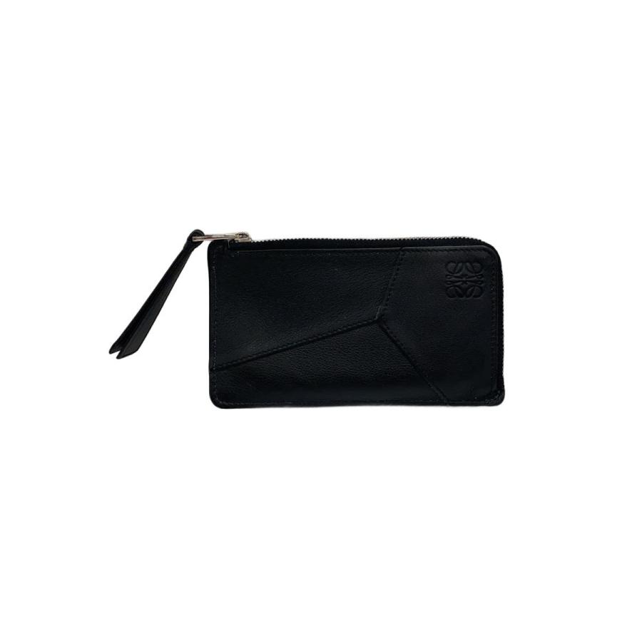 LOEWE◇パズル ロングコインカードホルダー/コインケース/--/BLK/無地