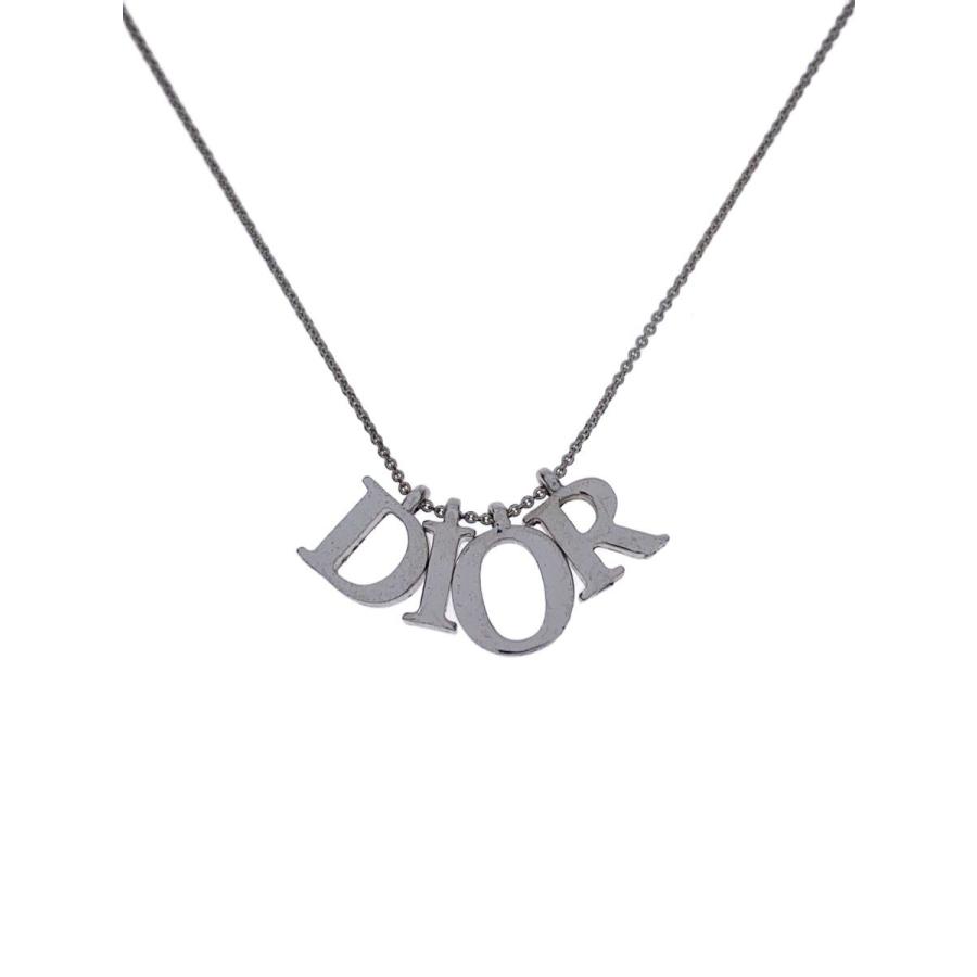 Dior ロゴ ネックレス シルバーカラー Christian Dior◇DIORロゴ/ネックレス/SILVER/シルバー/トップ有