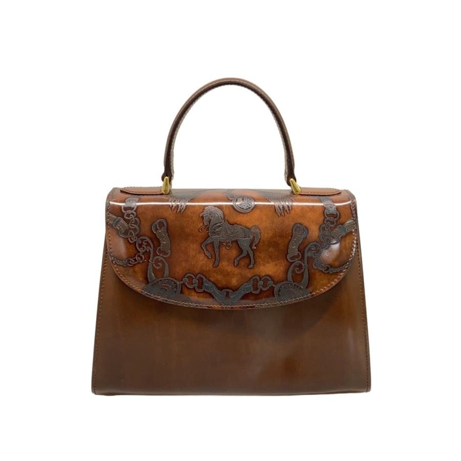 Cristian FLORENCE/馬柄/エンボス加工/イタリア製/ハンドバッグ/レザー