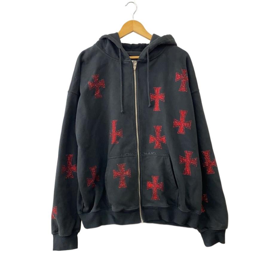 UNKNOWN LONDON◇ジップパーカー/XL/コットン/BLK/総柄// : セカンド