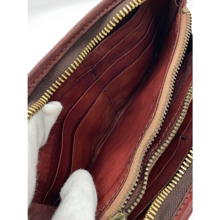 CAMPOMAGGI 長財布 レザー 編み込み ボルドー CAMPOMAGGI◇長財布/レザー/BRD/総柄/レディース : セカンドストリート
