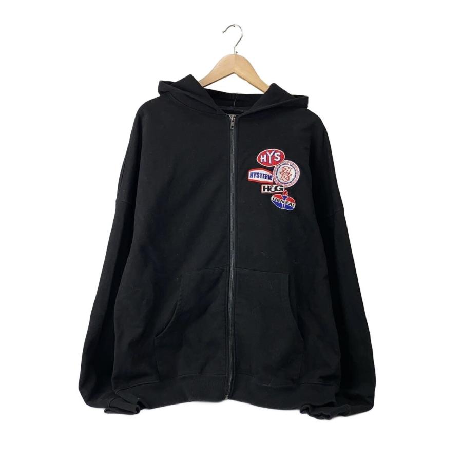 HYSTERIC GLAMOUR◇パーカー/L/コットン/ブラック/無地/gz1288