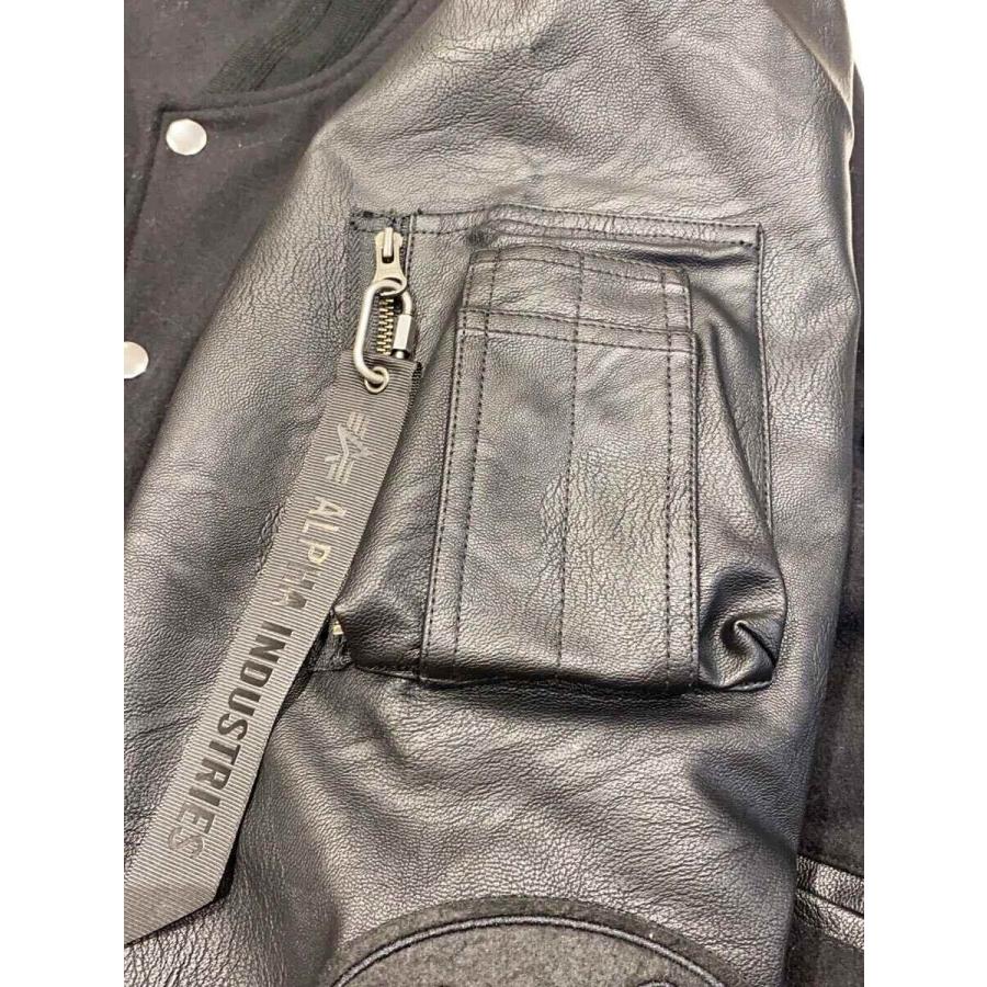 ALPHA INDUSTRIES◇FAUX LEATHER MA-1 VARSITY BOMBER ALPHA INDUSTRIES◇FAUX LEATHER MA-1 VARSITY BOMBER