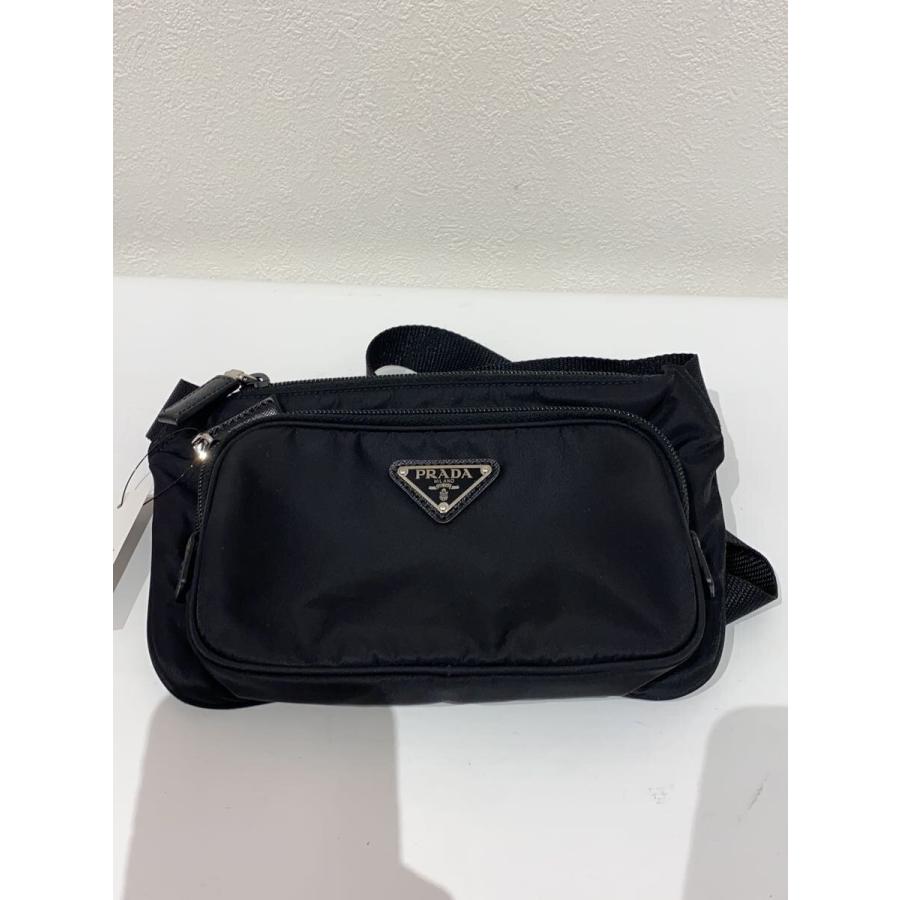 PRADA◇Re-Nylon xサフィアーノレザーショルダーバッグ/ナイロン/BLK