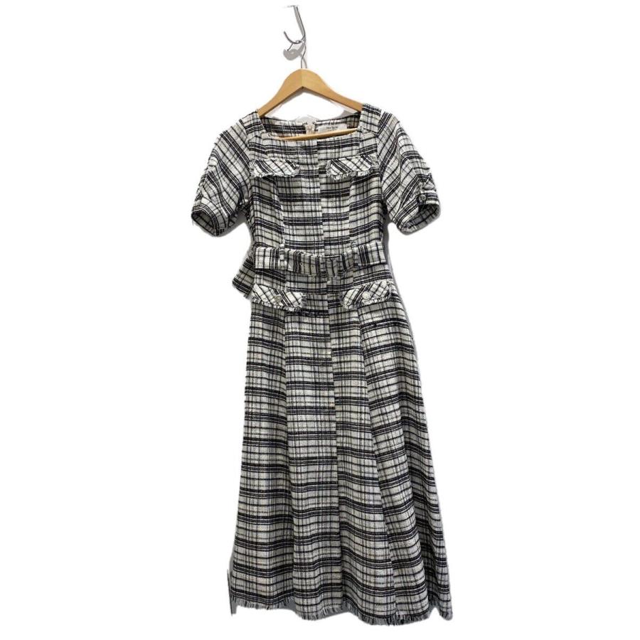 Her lip to◇ClassicTweedBeltedDress/半袖ワンピース/M/コットン/WHT 