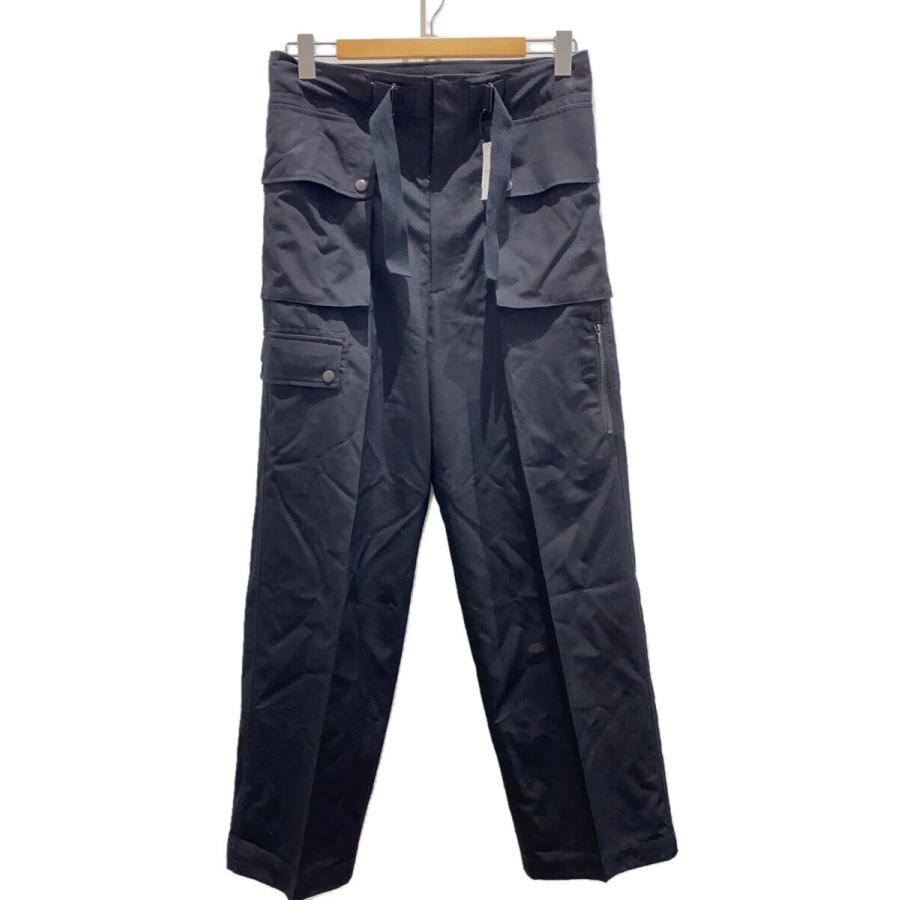 AURALEE◇25ss/WOOL HERRINGBONE CARGO PANTS/3/ウール/BLK/A25SP02CH