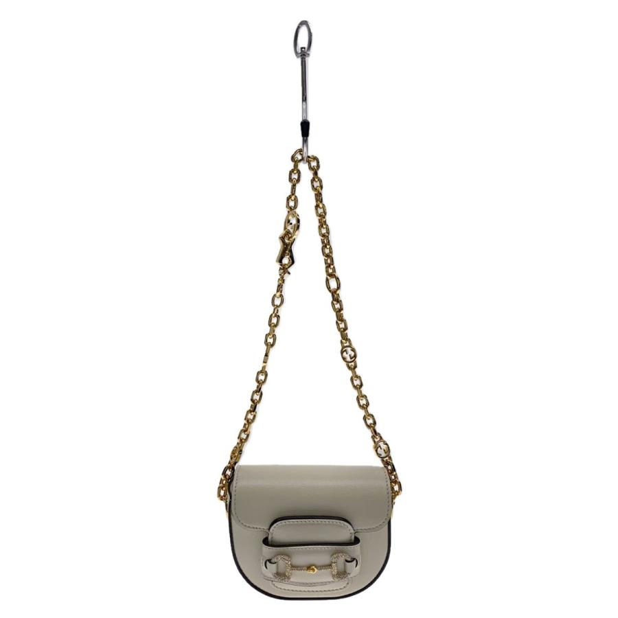 GUCCI◇ホースビット1955 ナノバッグ/ショルダーバッグ/レザー/CRM