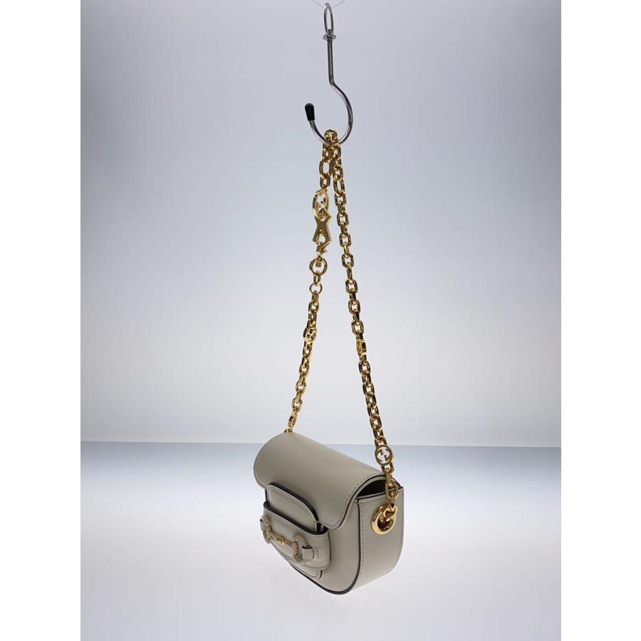 GUCCI◇ホースビット1955 ナノバッグ/ショルダーバッグ/レザー/CRM
