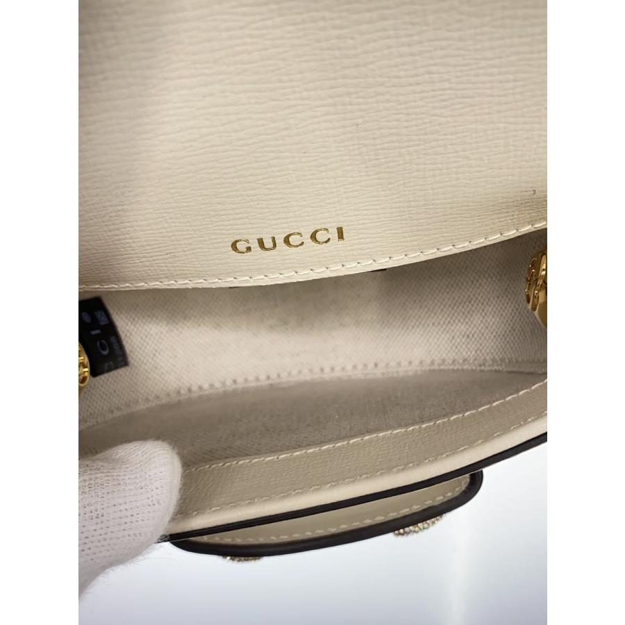 GUCCI◇ホースビット1955 ナノバッグ/ショルダーバッグ/レザー/CRM