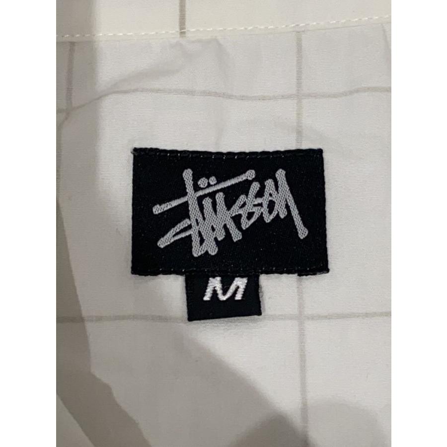 STUSSY◇90s/黒タグ半袖シャツ/M/コットン/WHT : セカンドストリート