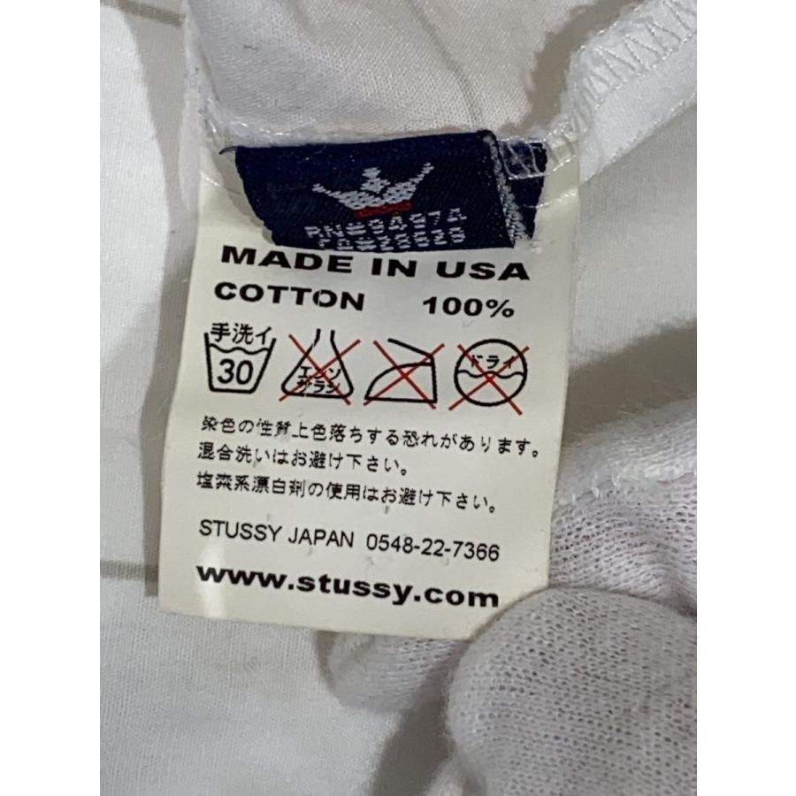 STUSSY◇90s/黒タグ半袖シャツ/M/コットン/WHT : セカンドストリート
