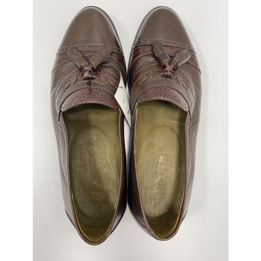 LANCEL◇ローファー/24.5cm/BRW/レザー/タッセルローファー : セカンド 