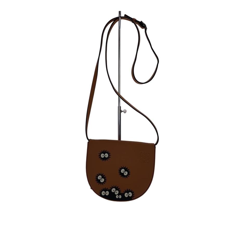 LOEWE◇xジブリ/トトロ/スレ有/ショルダーバッグ/レザー/BRW