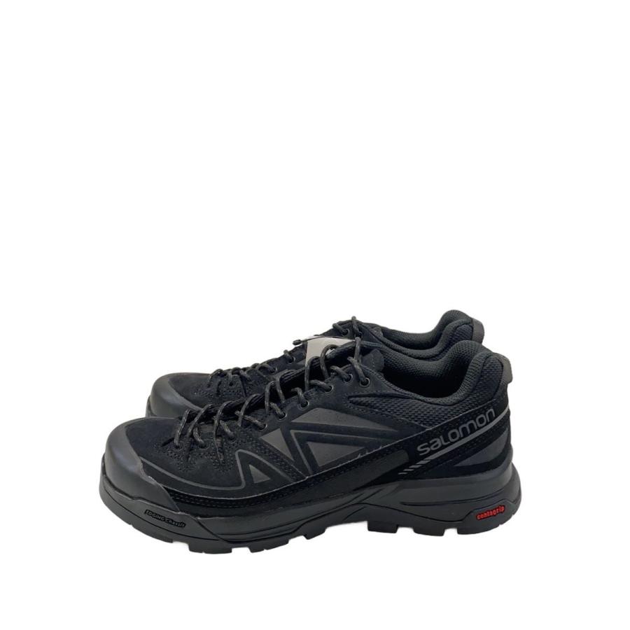 ラムスウェード　ボレロ　黒 salomon◇X-ALP LEATHER/トレイルシューズ/24.5cm/スウェード/BLK
