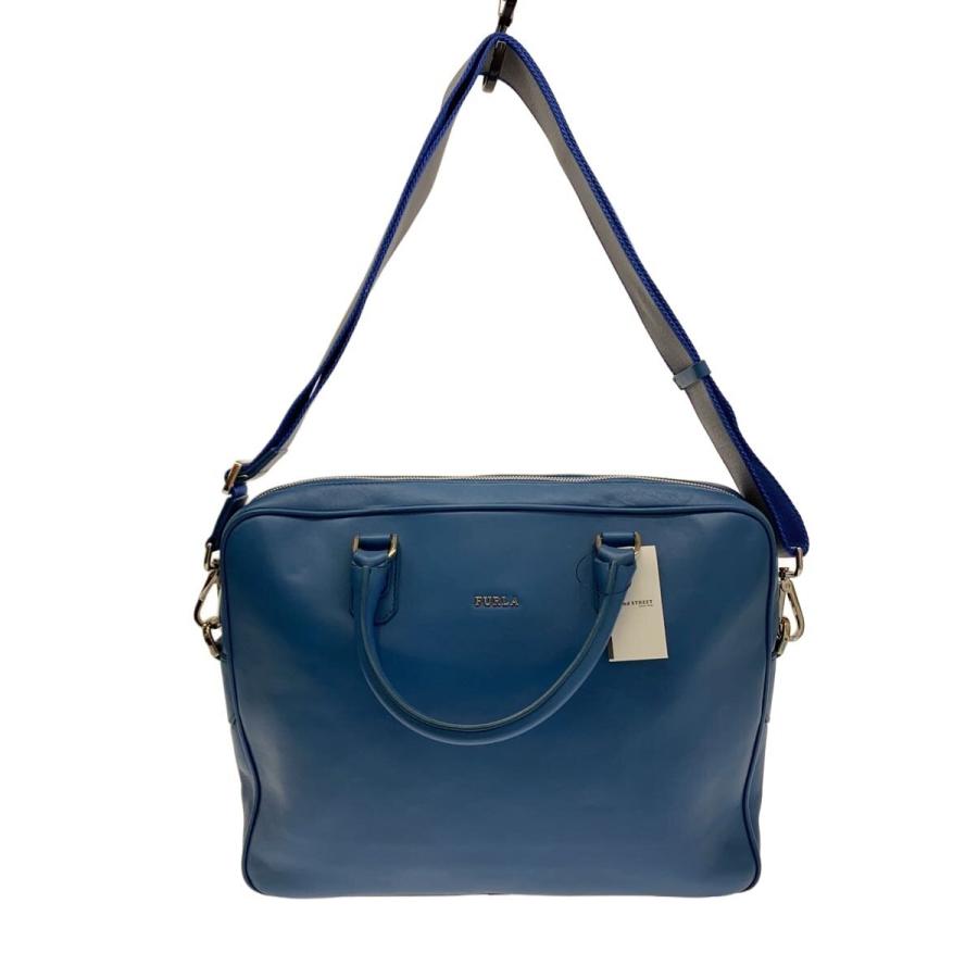 FURLA◇ビジネスバッグ/レザー/BLU/無地/826536 : セカンドストリート