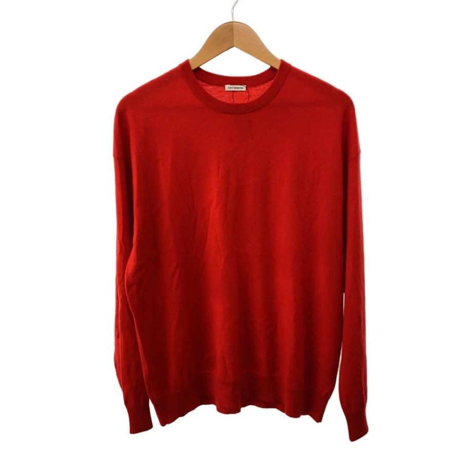 cash&barba◇ウーステッドカシミヤ 150 クルーネック/Tomato Red