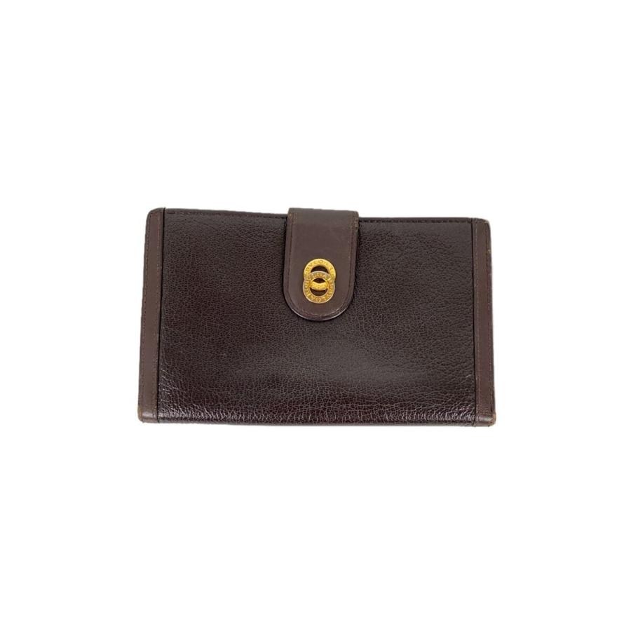 美品　BVLGARI ブルガリ 財布 ブラウン レザー　二つ折り財布 BVLGARI◇2つ折り財布/レザー/ブラウン/レディース : セカンド