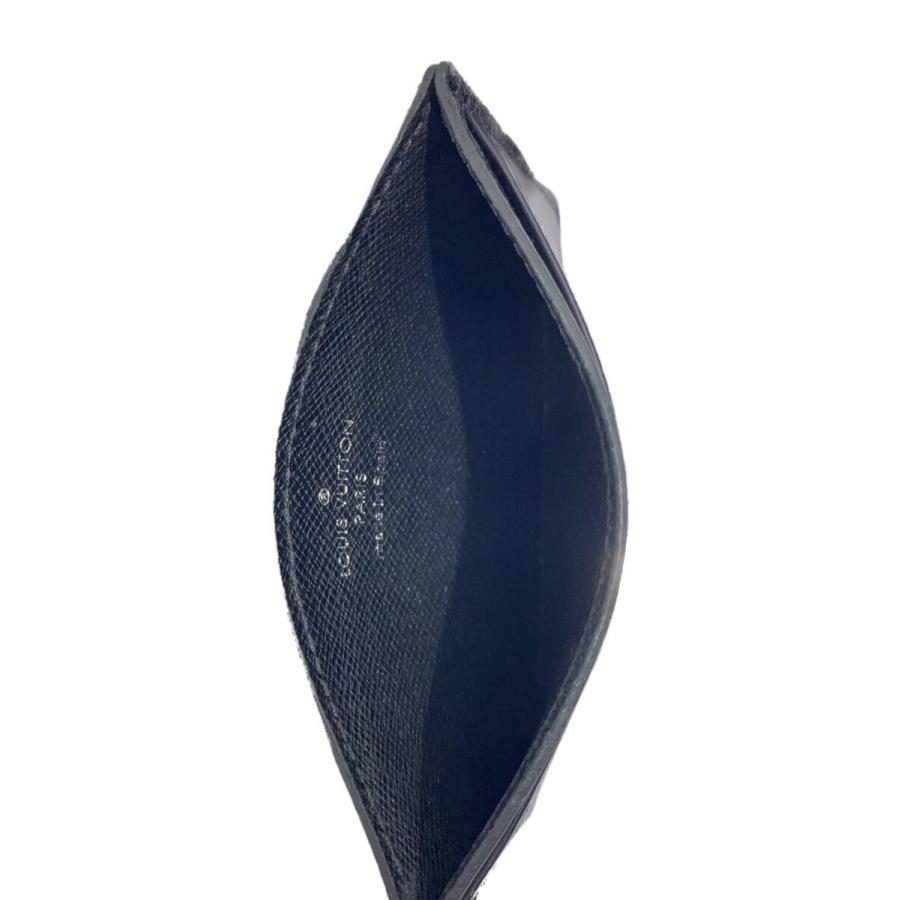 LOUIS VUITTON◇ポルト・カルト・サーンプル_エピ_BLK/レザー/BLK/無地