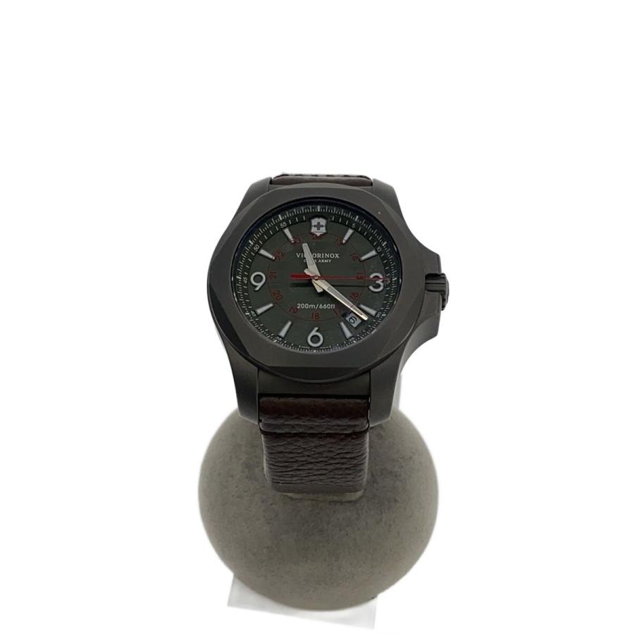 VICTORINOX◇クォーツ腕時計/アナログ/レザー/KHK/BRW/241779/I.N.O.X