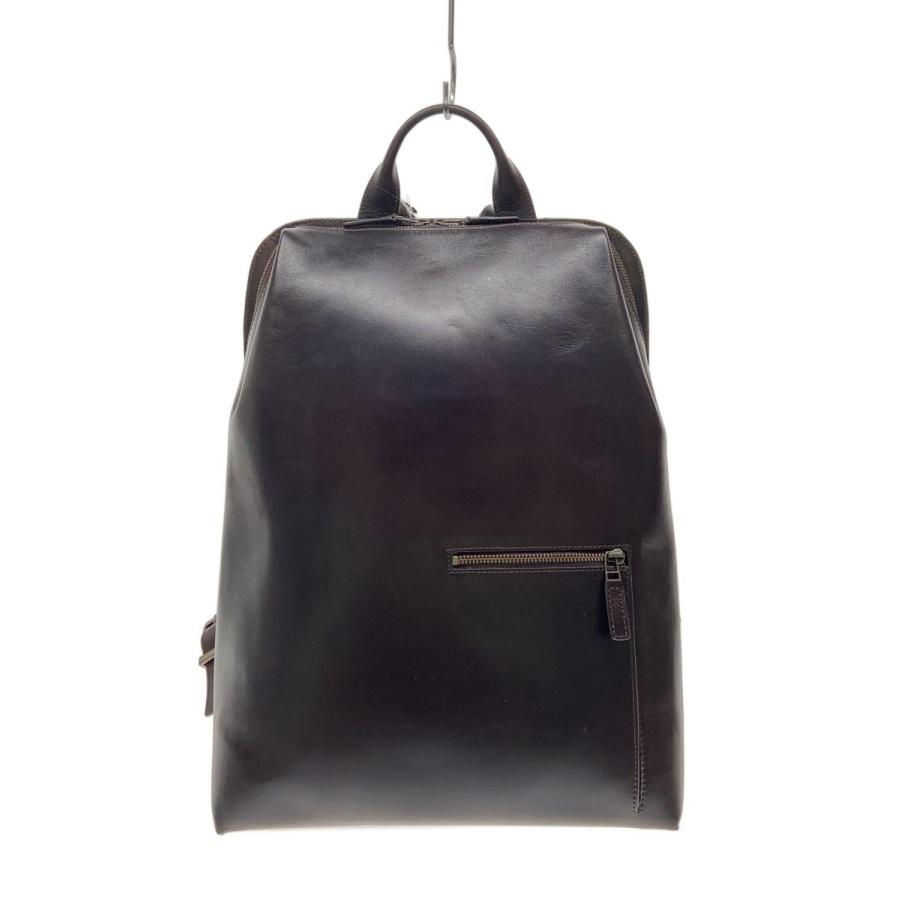 超美品　マザーハウス革製バックパック MOTHERHOUSE◇リュック/レザー/BRW/無地/アンティークトライアングル