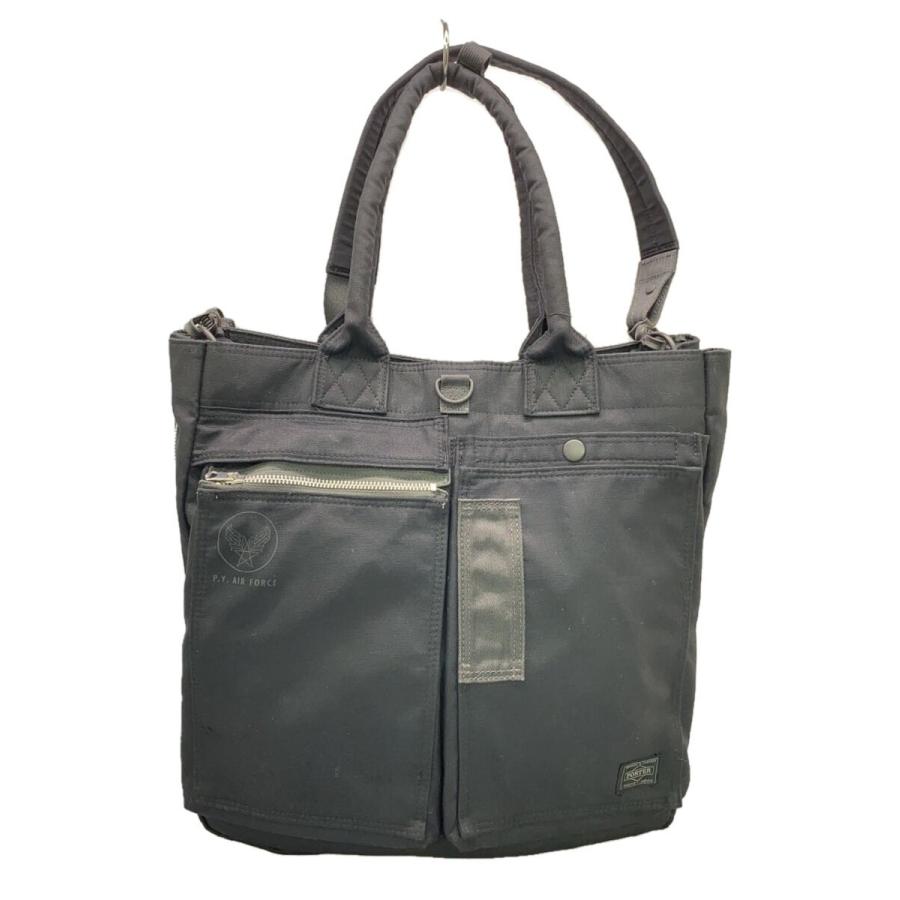 PORTER◇バッグ/--/BLK/無地/フライングエース 2WAYトートバ PORTER◇バッグ/--/BLK/無地/フライングエース 2WAYトートバ