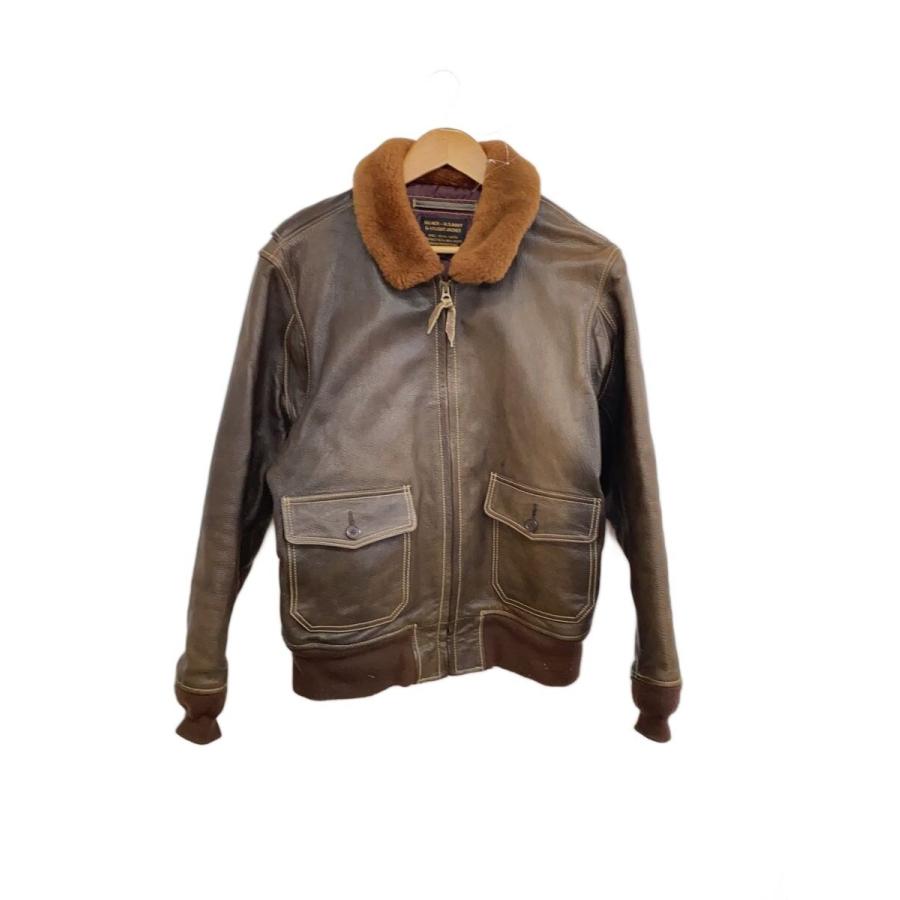 MORGAN PRODUCTIONS◇フライトジャケット/42/レザー/BRW/55J14