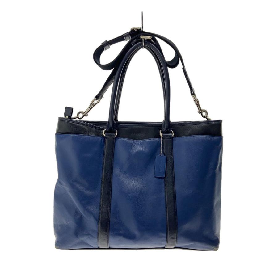 COACH◇2wayトートバッグ/レザー/BLU/F57568// : セカンドストリート