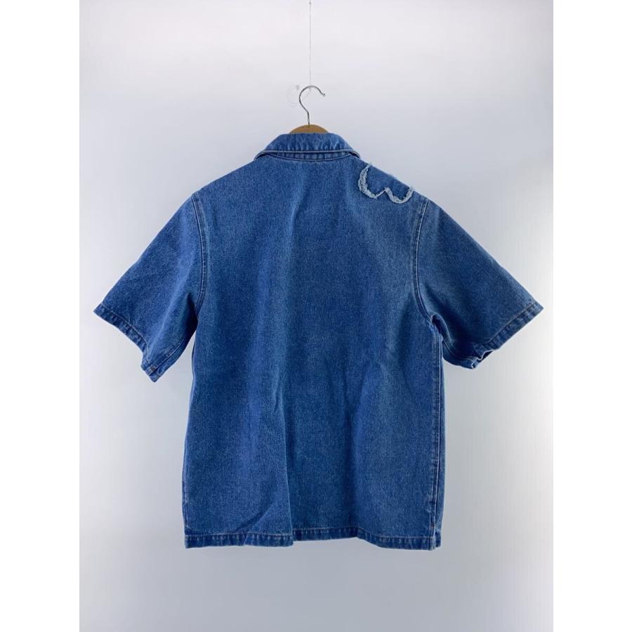 MARNI / フラワーパッチ付き/デニムショートスリーブ/半袖シャツ/38/コットン/BLU/CAJD0614QS MARNI◇フラワーパッチ付き/デニムショートスリーブ/半袖シャツ/38