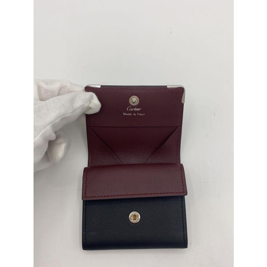 Cartier◇マスト ドゥ カルティエ スクエア/コインケース/レザー/BLK