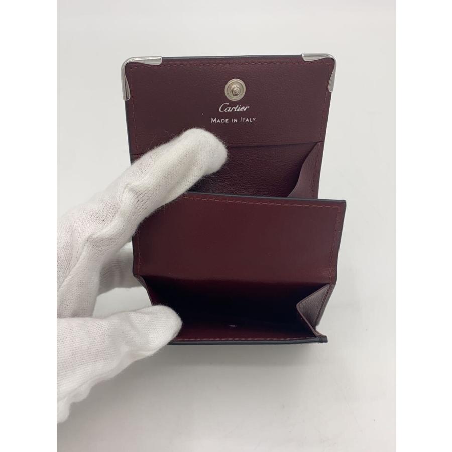 Cartier◇マスト ドゥ カルティエ スクエア/コインケース/レザー/BLK
