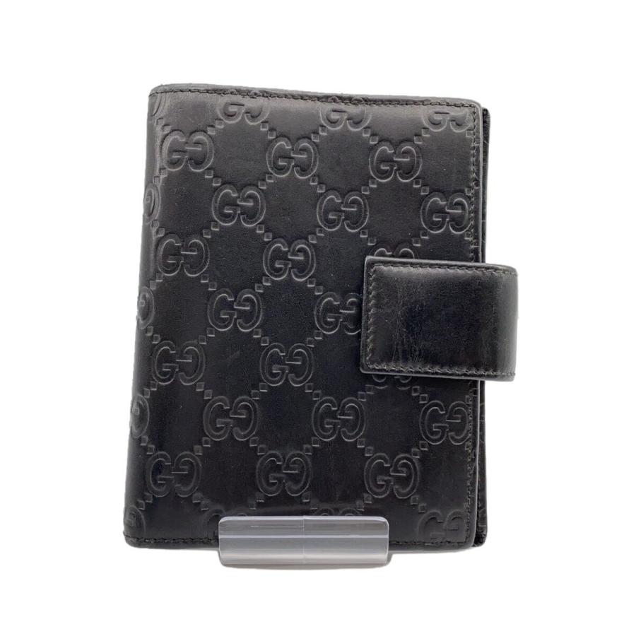 GUCCI グッチ シマ GG柄 型押し 総柄 本革 レザー手帳 黒 GUCCI◇手帳カバー_グッチシマ/レザー/BLK/総柄/メンズ : セカンド