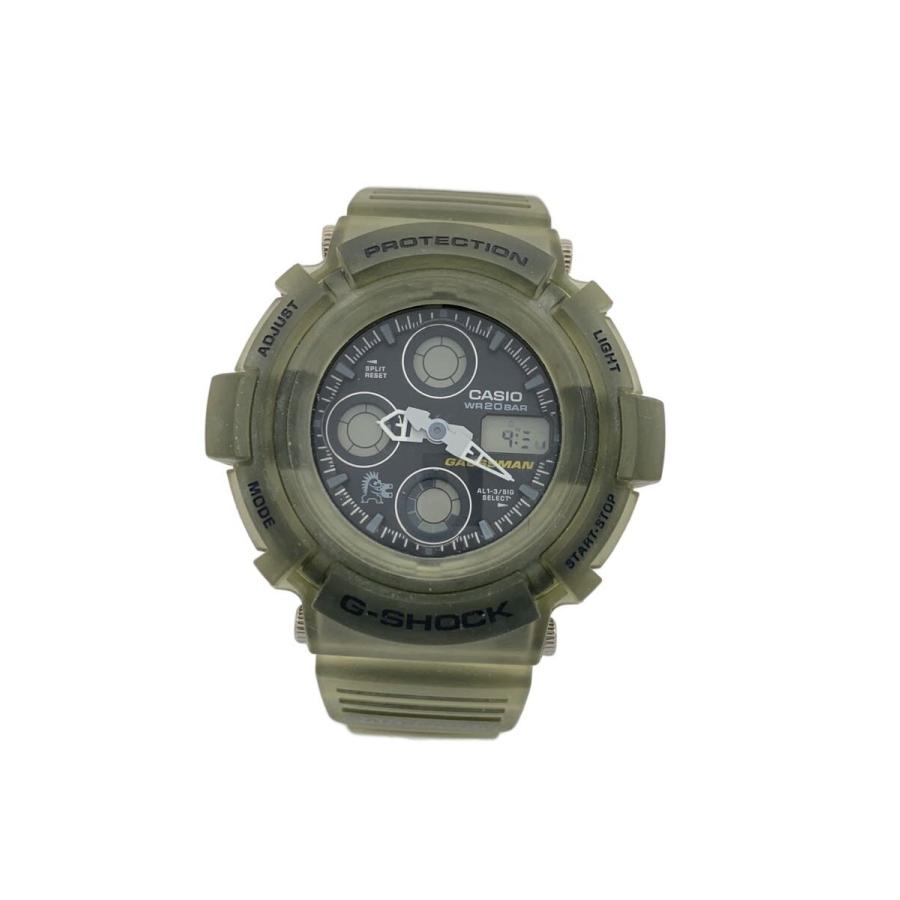 CASIO◇クォーツ腕時計・G-SHOCK/デジアナ/ラバー/GRY/KHK/SS