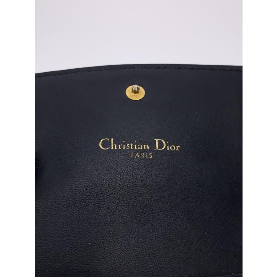 Christian Dior◇3つ折り財布/BLK/レディース/カナージュ/CARO