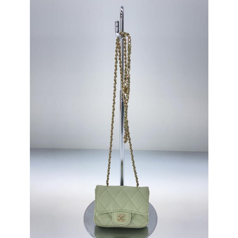 CHANEL◇クラシック ベルトバッグ/ショルダーバッグ/レザー/GRN