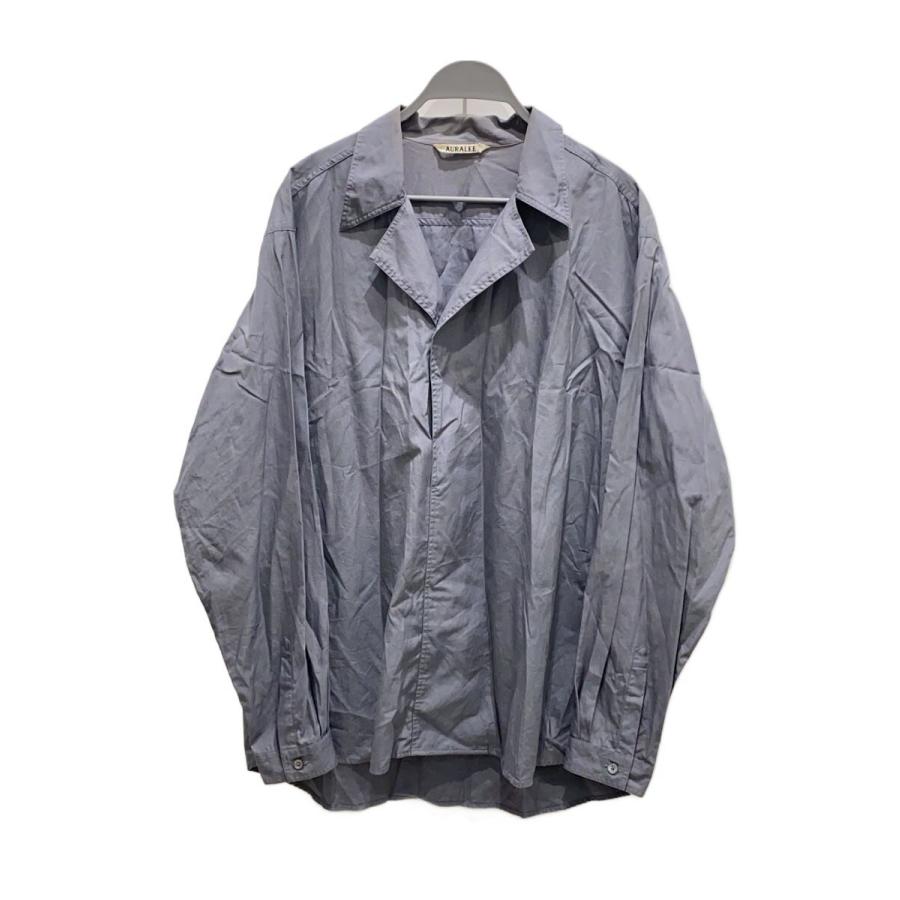 AURALEE◇J/22SS/WASHED FINX TWILL P/O SHIRT/長袖シャツ/3/コットン