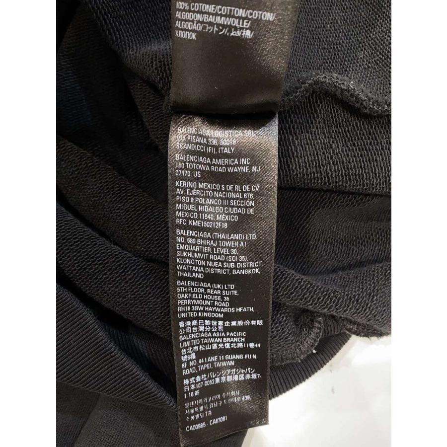 BALENCIAGA 23SS バックプリントスウェット724511 TNVL6 BALENCIAGA◇L/23SS/バックプリントスウェット/XXS/コットン/BLK/無地