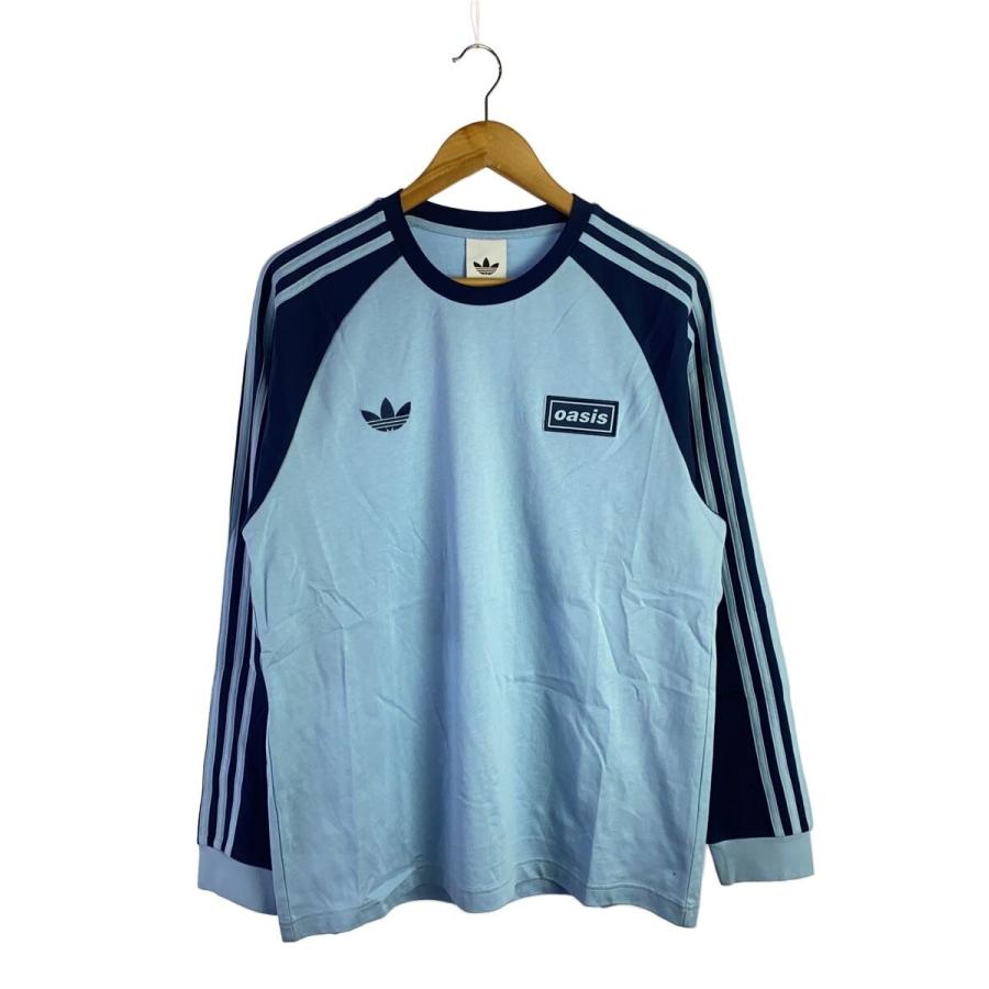 ★新品未開封 adidas Oasis ストライプス 長袖Tシャツ ブルー XL adidas◇S/×Oasis/ツアー スリーストライプス/長袖Tシャツ/2XL