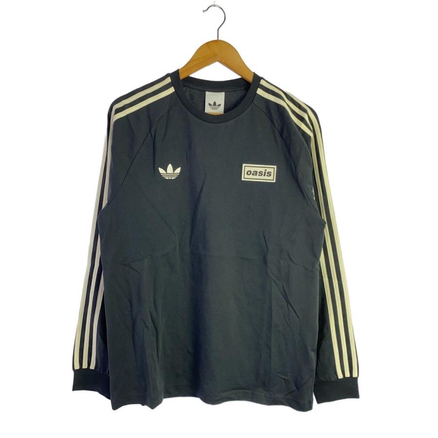 adidas◇S/×Oasis/ツアー スリーストライプス/長袖Tシャツ/XL/コットン