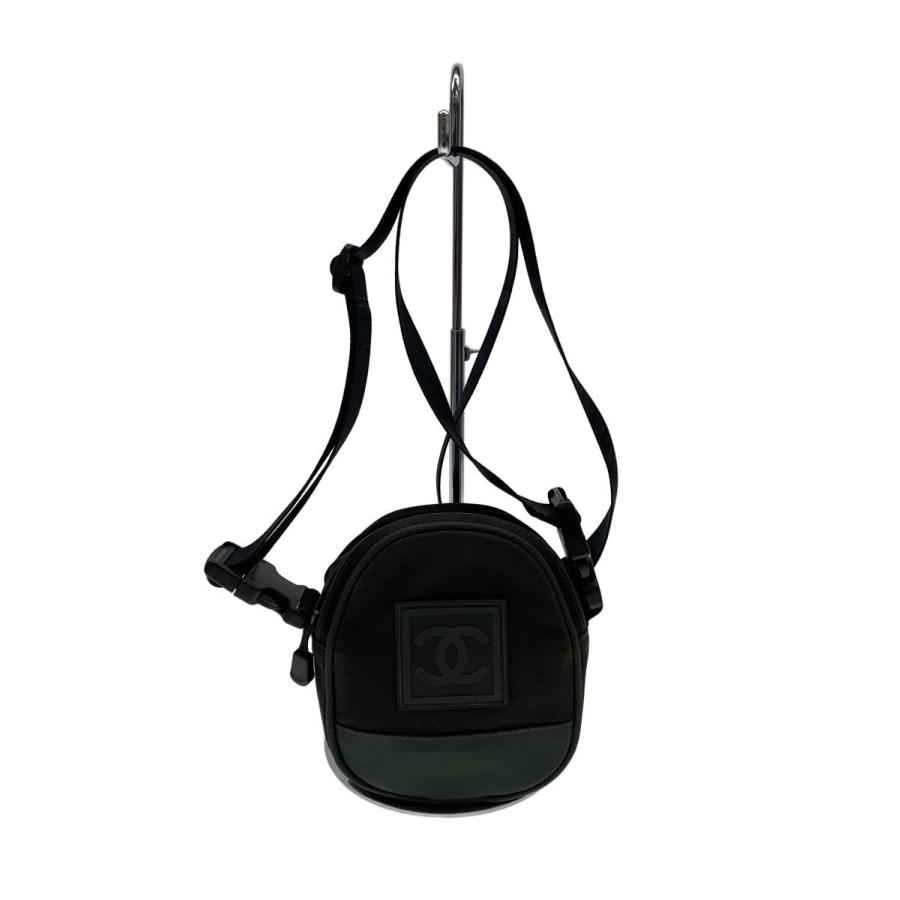 CHANEL◇ショルダーバッグ/キャンバス/BLK/SPORTS LINE MINI SHOULDER 