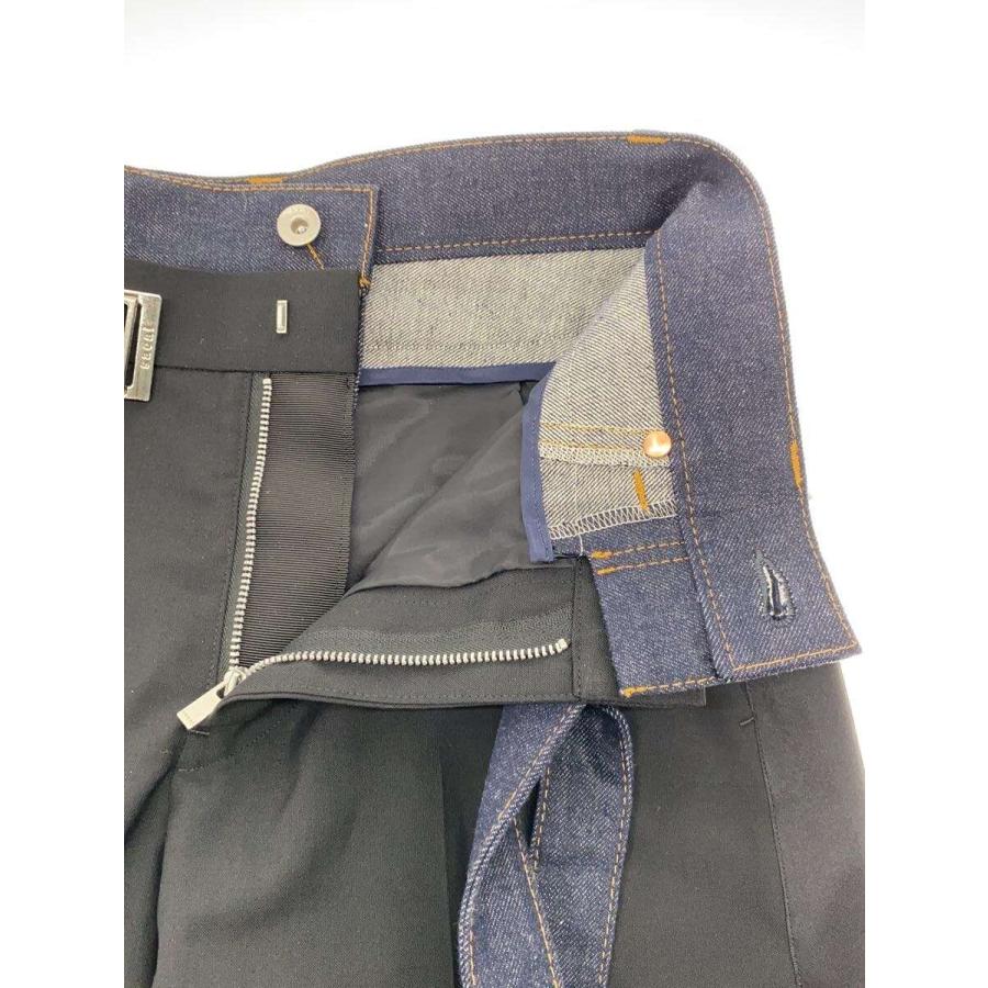sacai◇D2/Suiting x Denim Pants/ハーフパンツ/1/ポリエステル/BLK/26