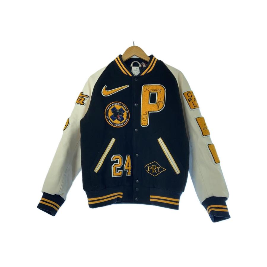 NIKE◇PATTA VARSITY JACKET BLACK/スタジャン/M/ウール/ブラック